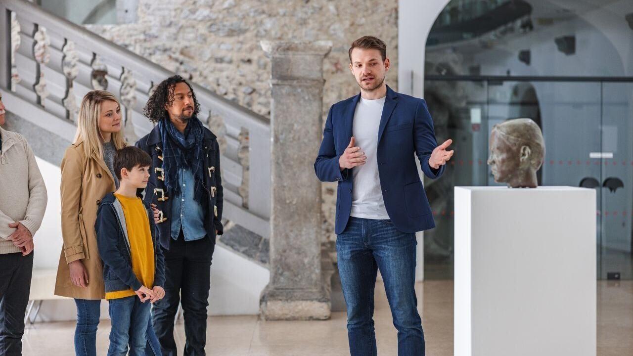 tourists visiting a museum