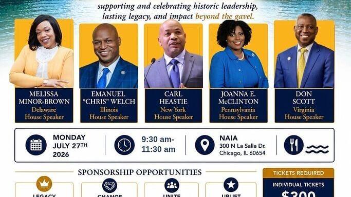 Join Beyond the Gavel, a brunch celebration hosted during the National Conference of State Legislators (NCSL) along the iconic Chicago River.  The event will bring together five trailblazing House Speakers who have each made history in their respective ...