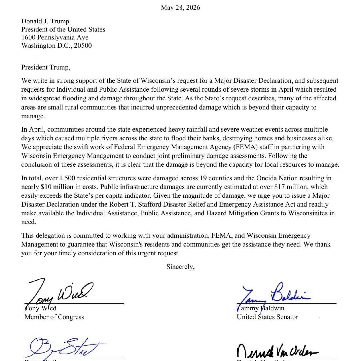 Disaster relief request