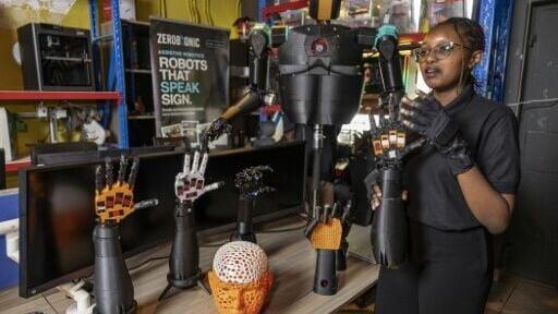 Co-founder and robotics engineer Norah Kimathi says they went through many different versions of their robotic arms