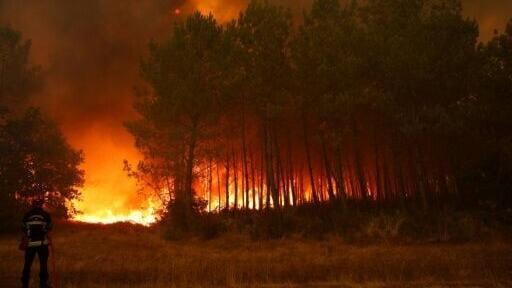 French firefighters have battled wildfires in the southwestern department of Gironde which forced the evacuation of 220,000 people