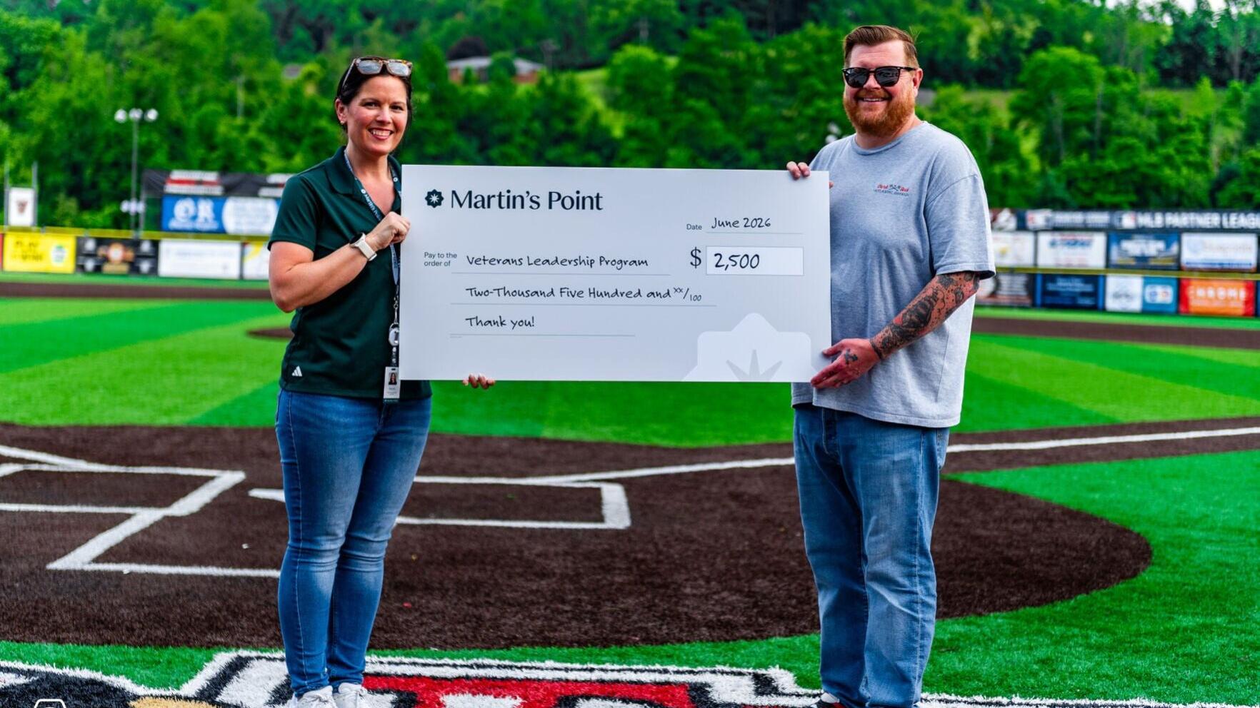 Martin's Point Presents Charitable Contribution to Veterans Leadership Program.