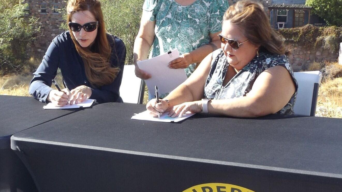 Mayor Besich and Vicky Peacy