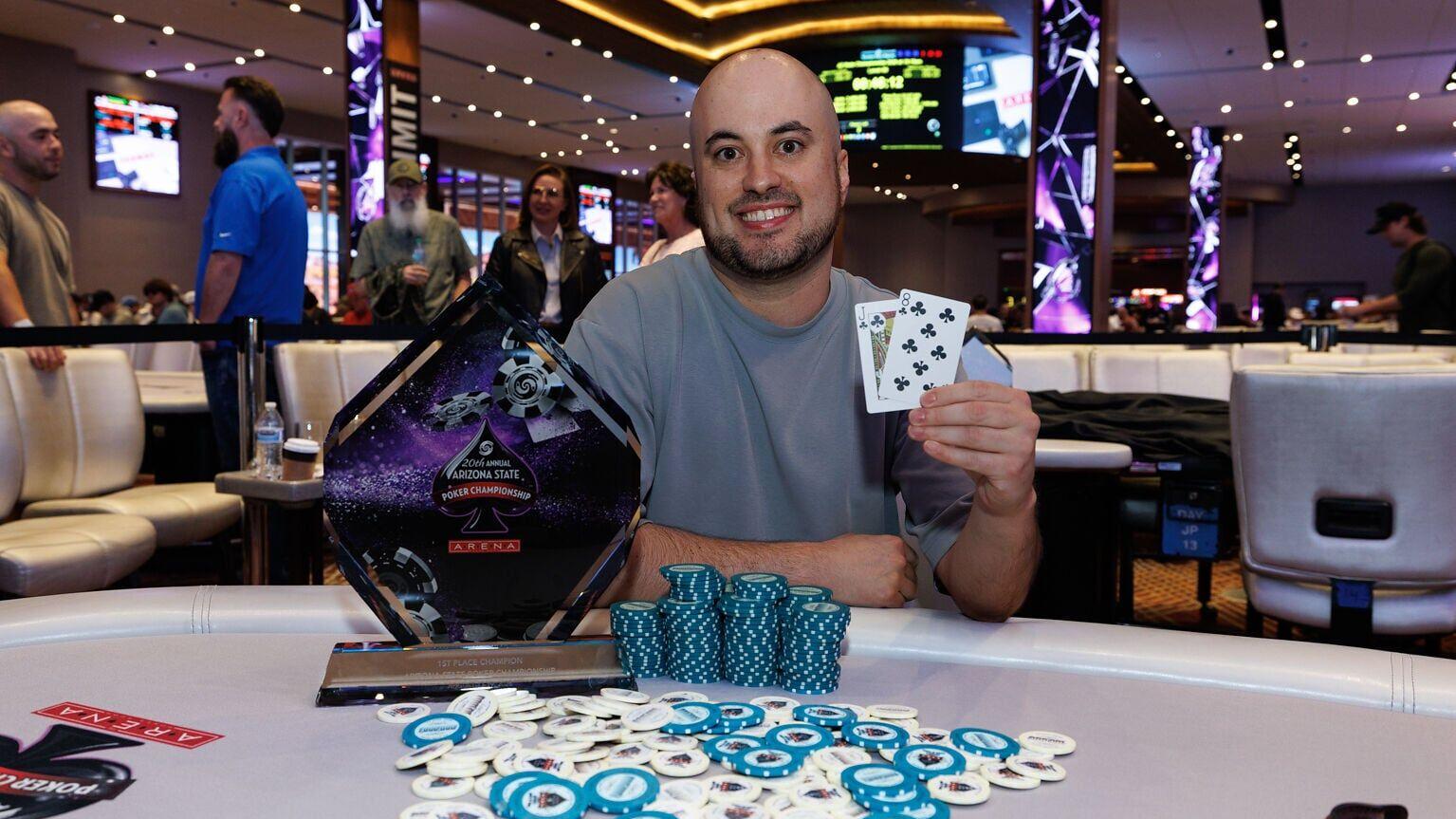 Evan Sandberg, winner of the Arizona State Poker Championship at Talking Stick Resort. Source: Michael Jordan Photography
