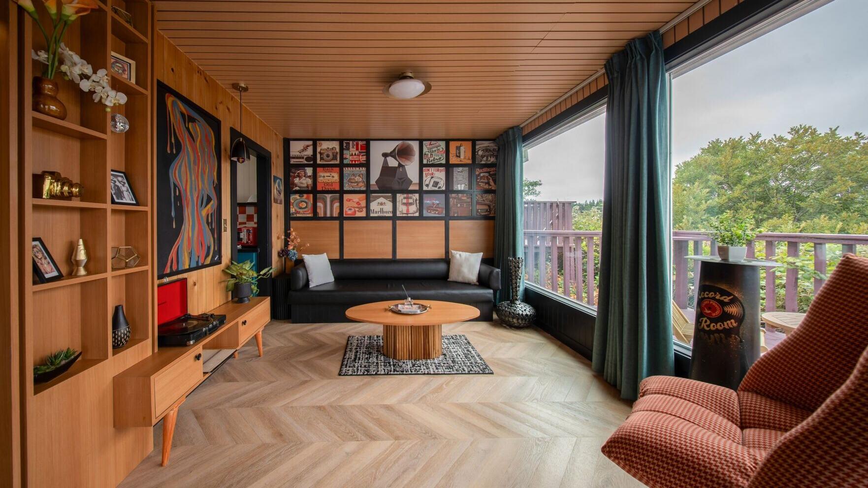 Record Room at The Florentine Waterfront Hotel 8 miles south of Florence, Oregon. Interior design done by Robin Singh.