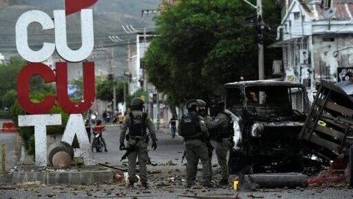 AFP reporters saw the vehicle in flames, damaged building facades and police, soldiers and residents gathering around the scene of the attack
