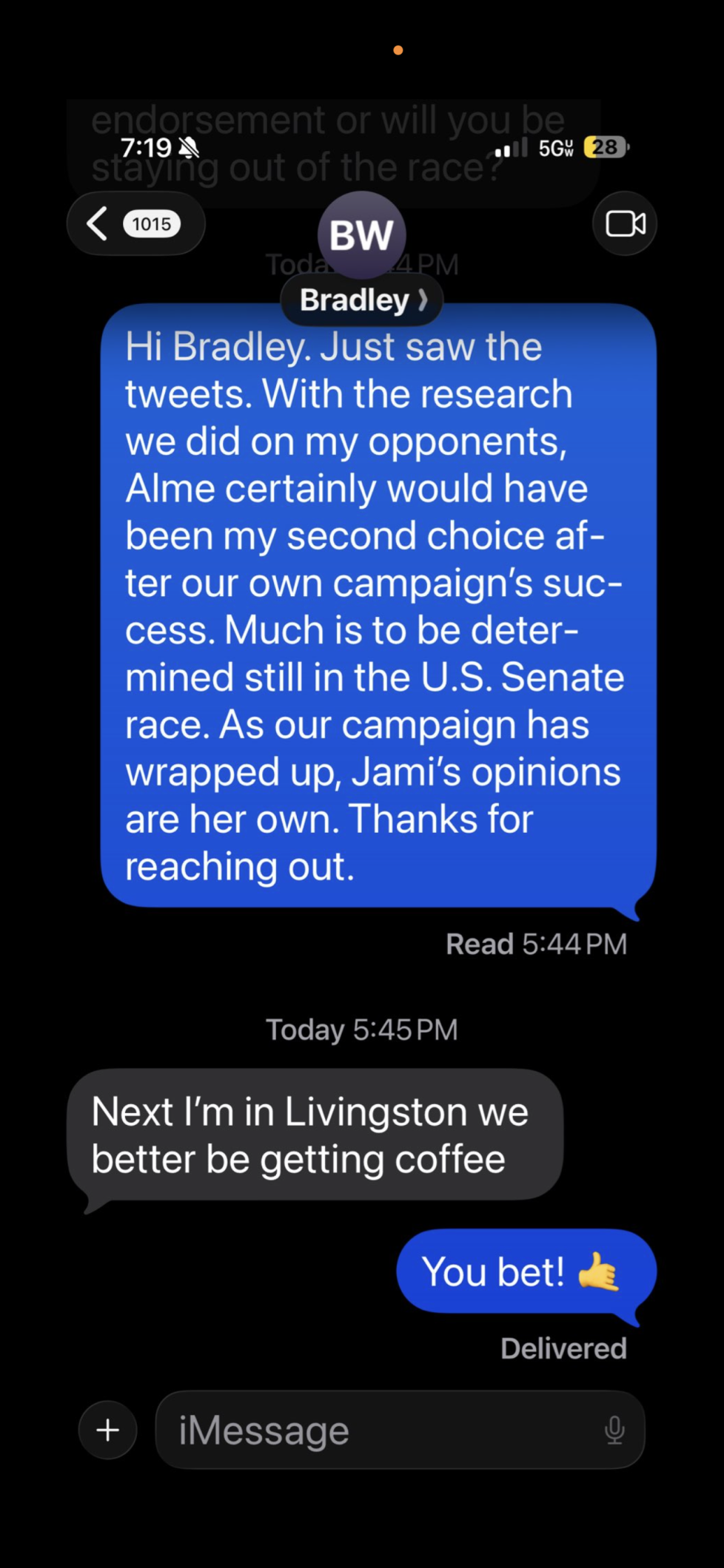 Former democratic Senate candidate Reilly Neill announces support for Kurt Alme