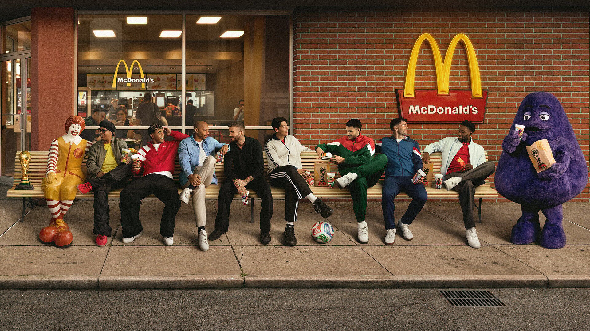 Soccer icons Christian Pulisic, David Beckham, Ronaldinho Gaucho, Thierry Henry, Son Heung-Min, Lamine Yamal, Alphonso Davies, Santiago Gimenez...and McDonald’s own certified legend, Grimace.