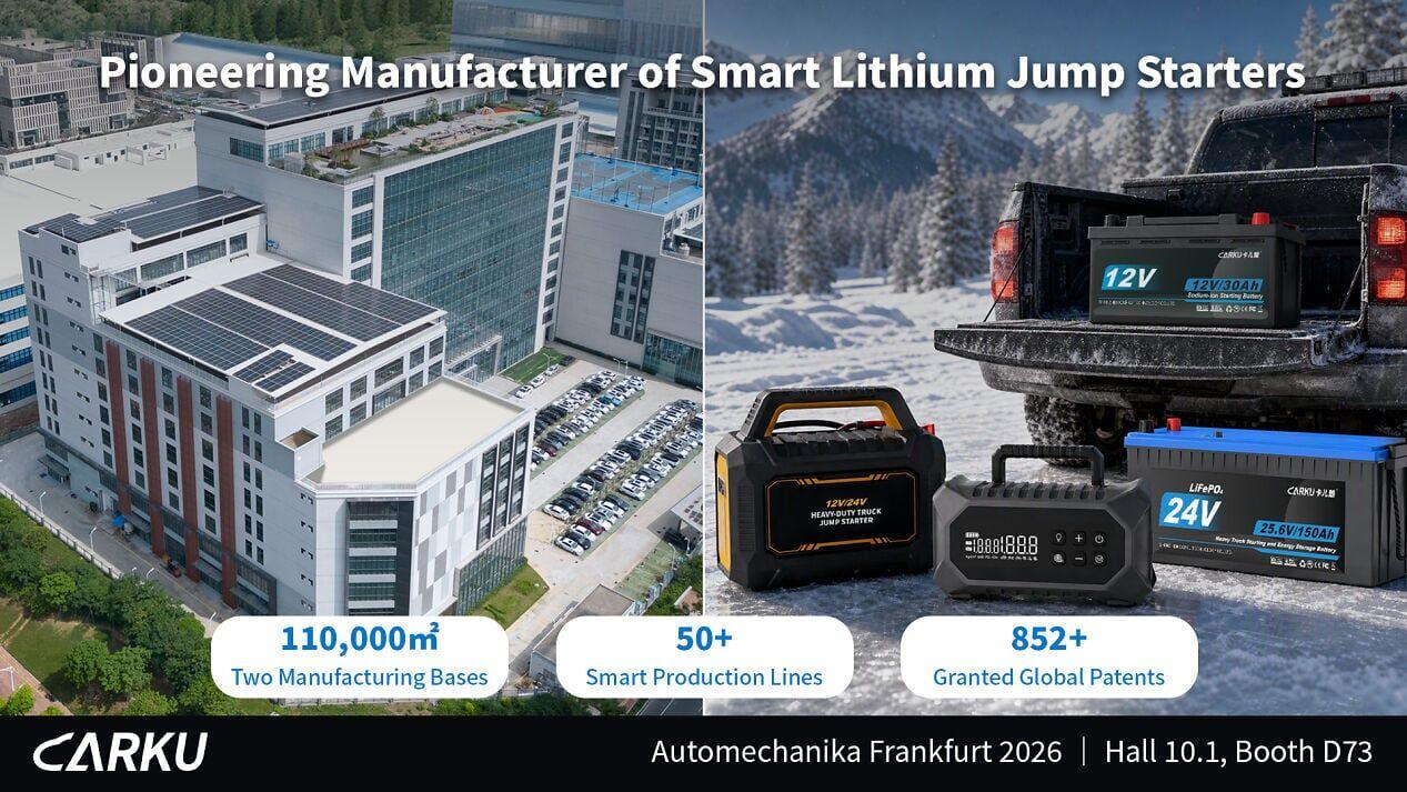 Live from Frankfurt CARKU Unveils Sodium-lon Jump Starters and Starting Battery at Automechanika 2026
