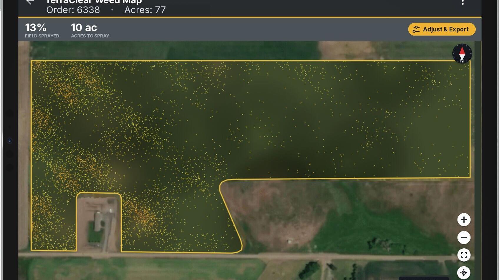 iPad showing TerraClear Weed Map