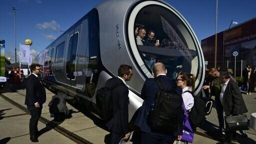 A Vellink driverless train from China's CRRC at the InnoTrans transport show in Berlin