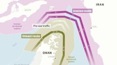 Strait of Hormuz: Navigation split into two rival routes