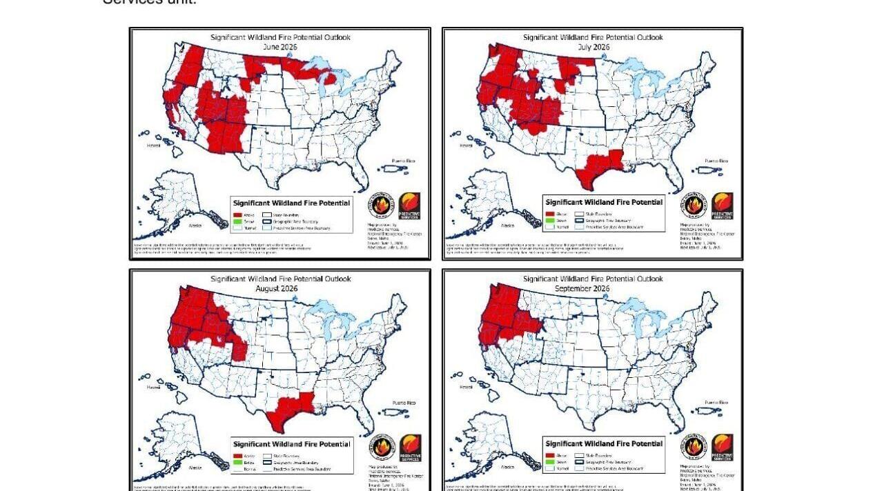 National Interagency Fire Center’s significant wildland fire potential outlook