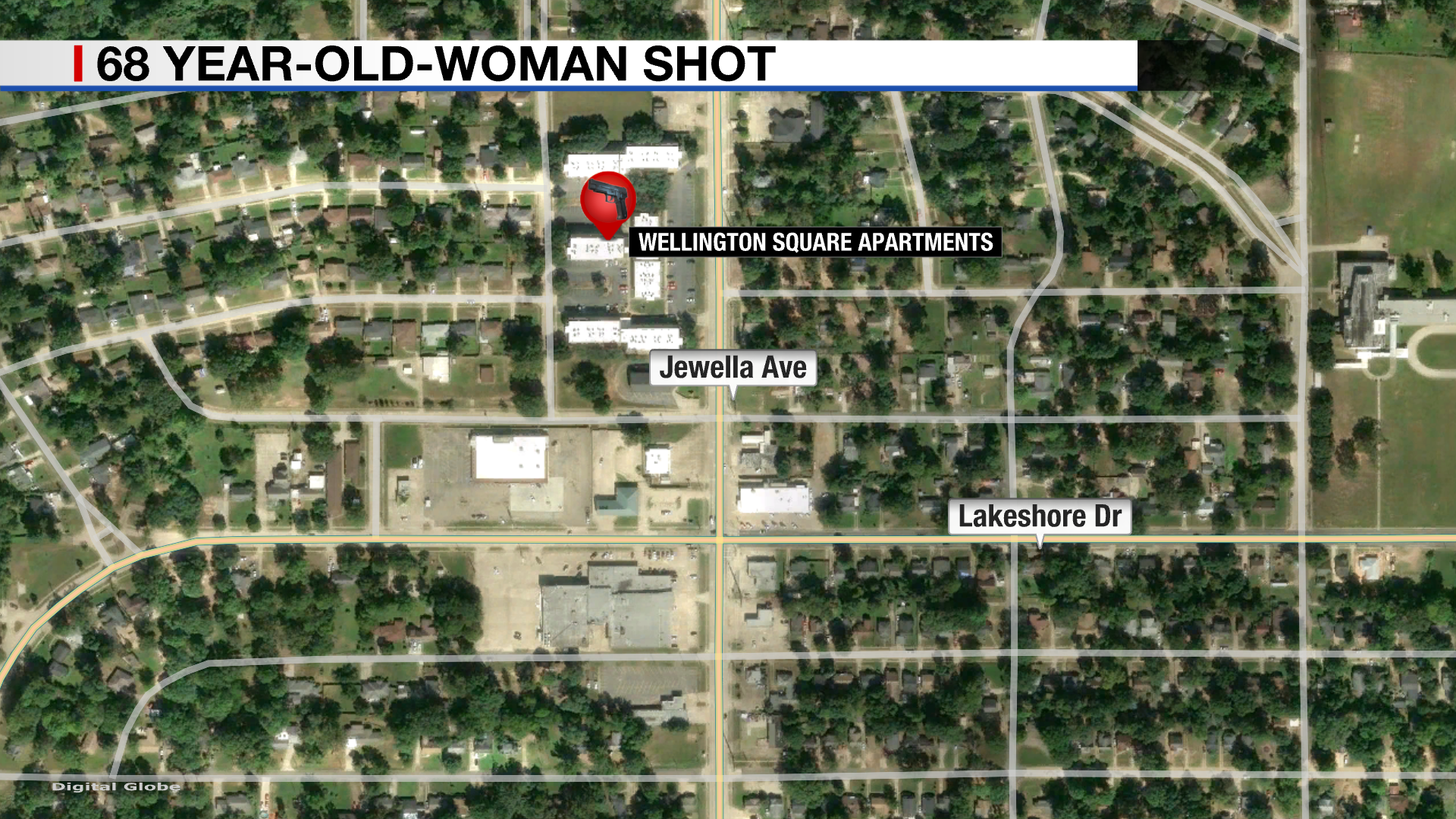 68-year-old woman hospitalized after shooting at Shreveport senior apartments