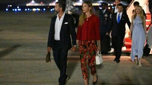 Donald Trump Jr and his wife Bettina Anderson, pictured in July 2026, have confirmed Umanr Kremlev's involvement in their wedding