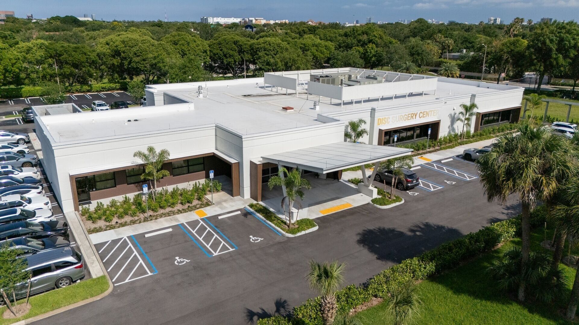 Aerial photo of the new, state-of-the-art DISC Surgery Center at Palm Beach.