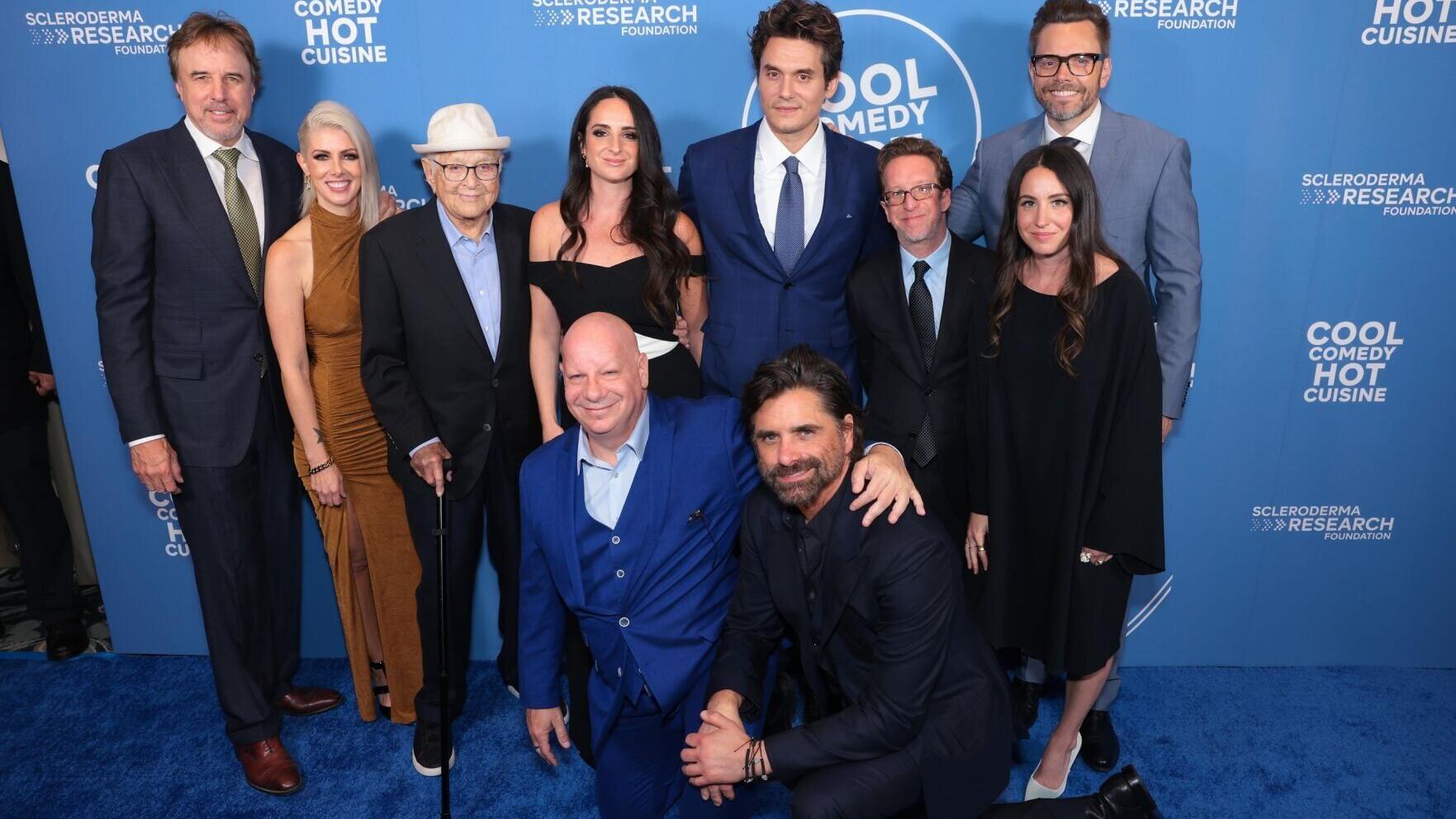 Kevin Nealon, Kelly Rizzo, Norman Lear, Lara Saget, John Mayer, Jeff Ross, Joel McHale and John Stamos. Photo Credit: ABImages