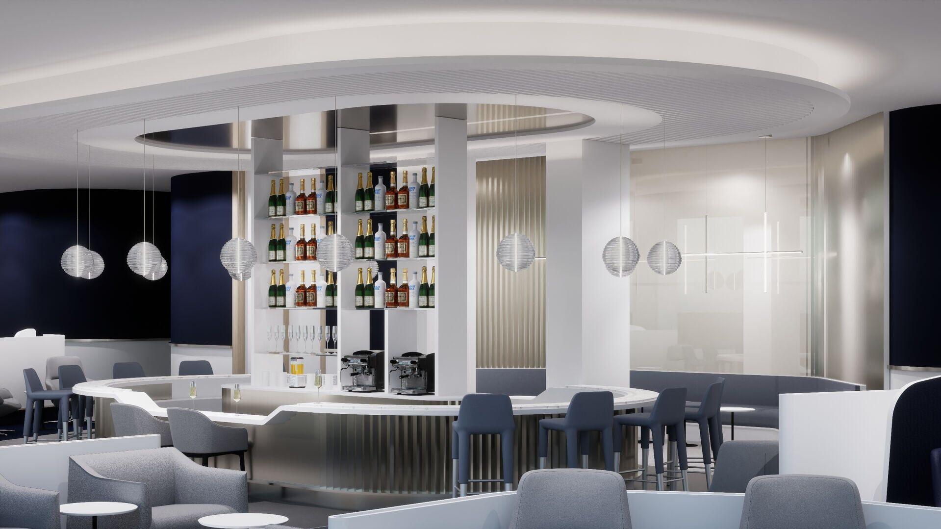 3D rendering of the future Air France lounge at New
York-JFK.