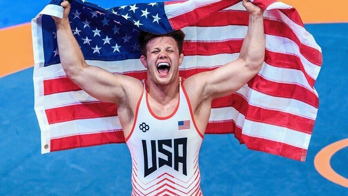 Aeoden Sinclair celebrates after