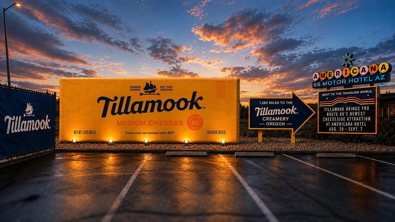TILLAMOOK DROPS A NOT-SO-BABY LOAF ON ROUTE 66