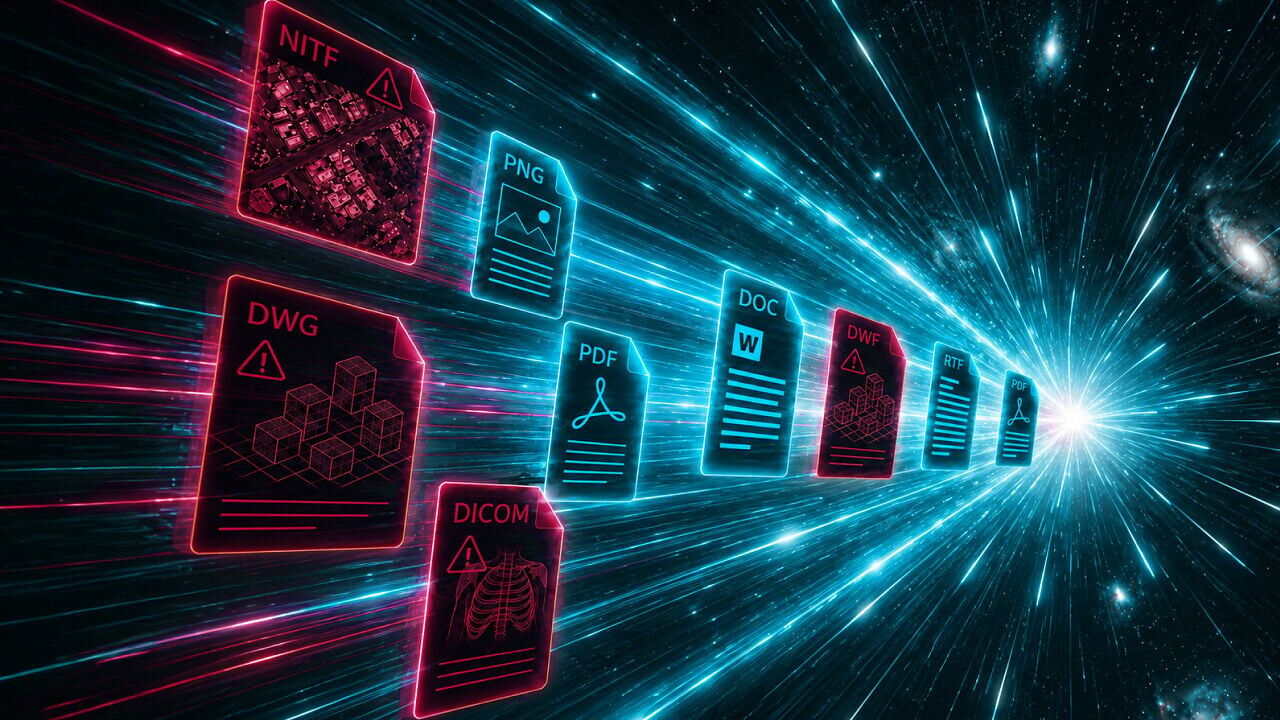 Glasswall Genesis supports specialist file types across defense, intelligence, engineering and healthcare