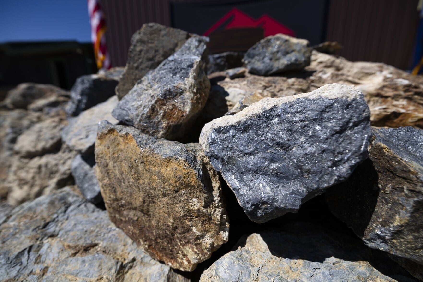 A pile of antimony laiden ore