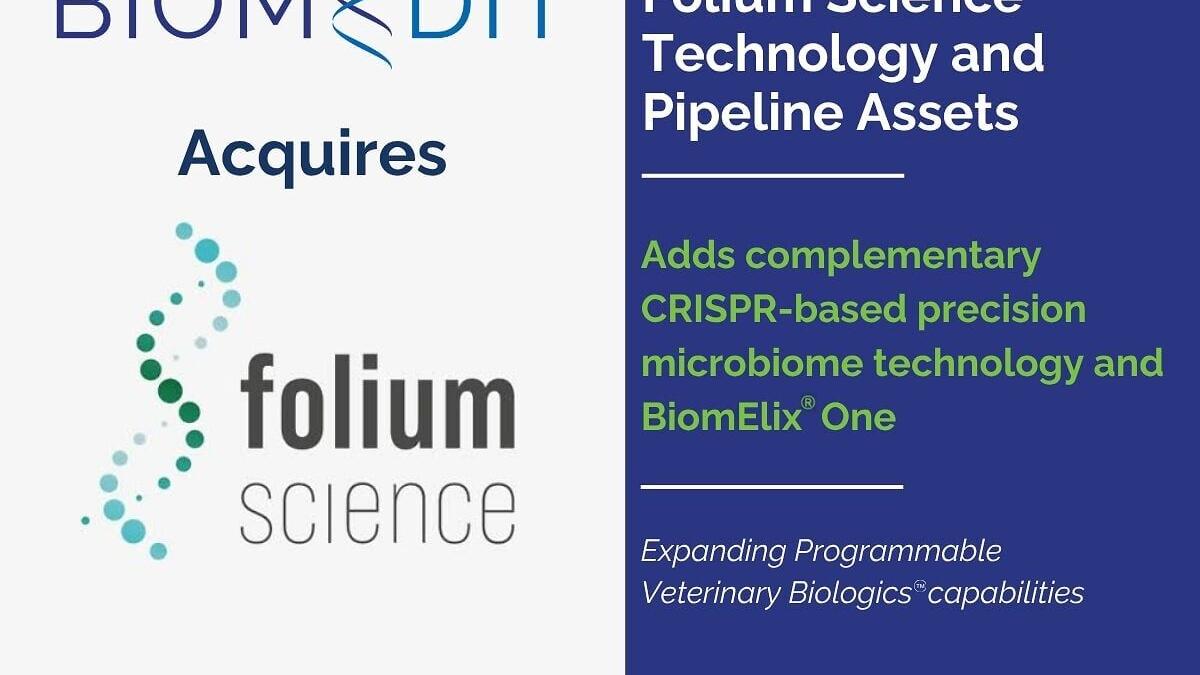 BiomEdit Acquires Folium Science Technology and Pipeline Assets