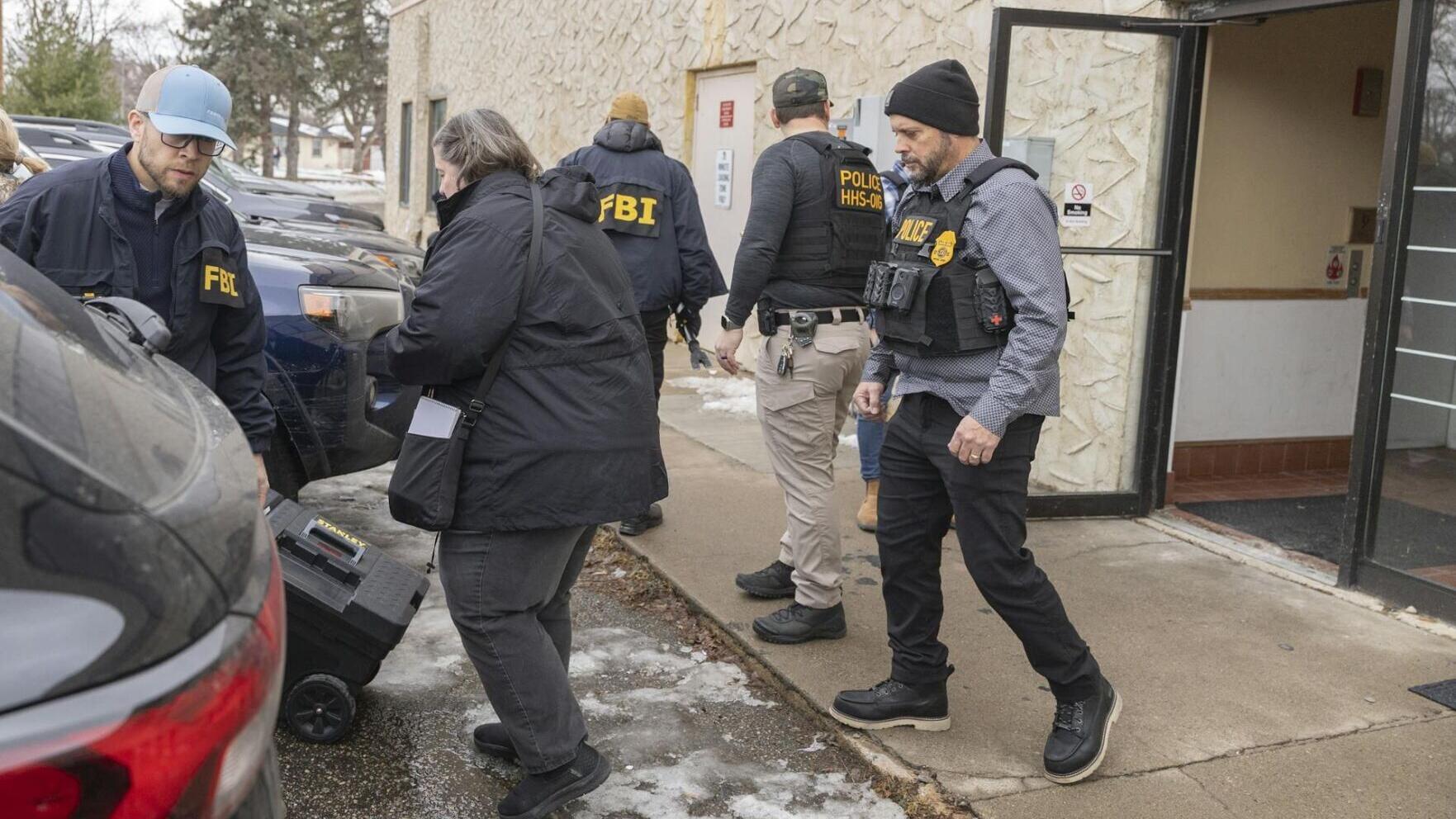 Federal agents execute a search in December 2025 tied to potential Medicaid fraud in Bloomington, Minn.