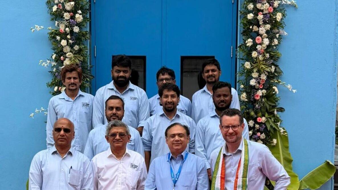 OptiMIM and Vasantha Tool Crafts Pvt. Ltd. team members gather for the official opening of the OptiMIM Global manufacturing facility in India.