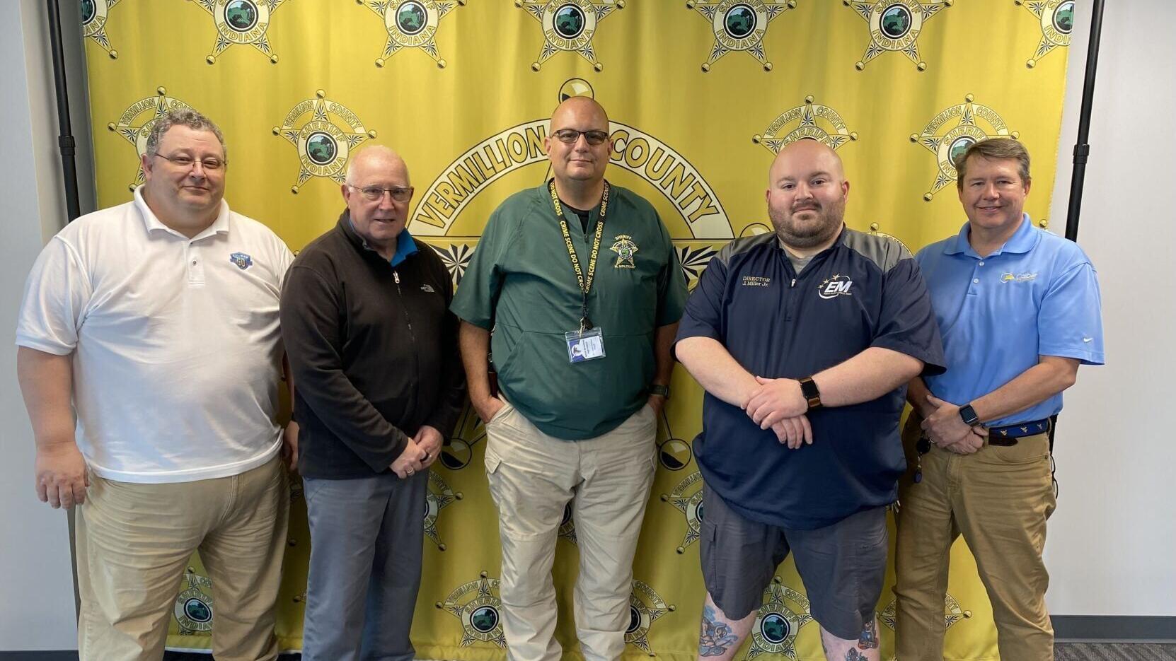 Steppen Wirth, Michael Sturgeon , Sheriff Mike Holtcamp. Jimmy Miller, Jr. 911 and EMA Director,  Eric Tookes