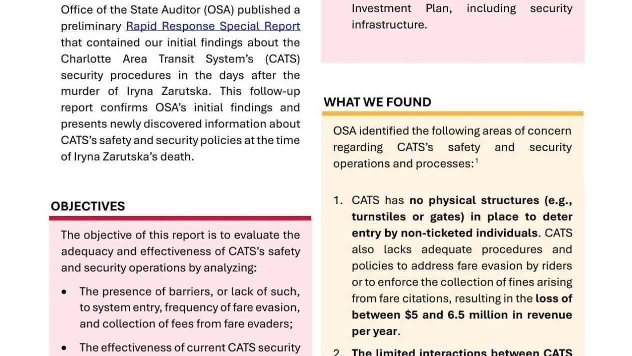 FNF - NC - Audit Charlotte Area Transit System