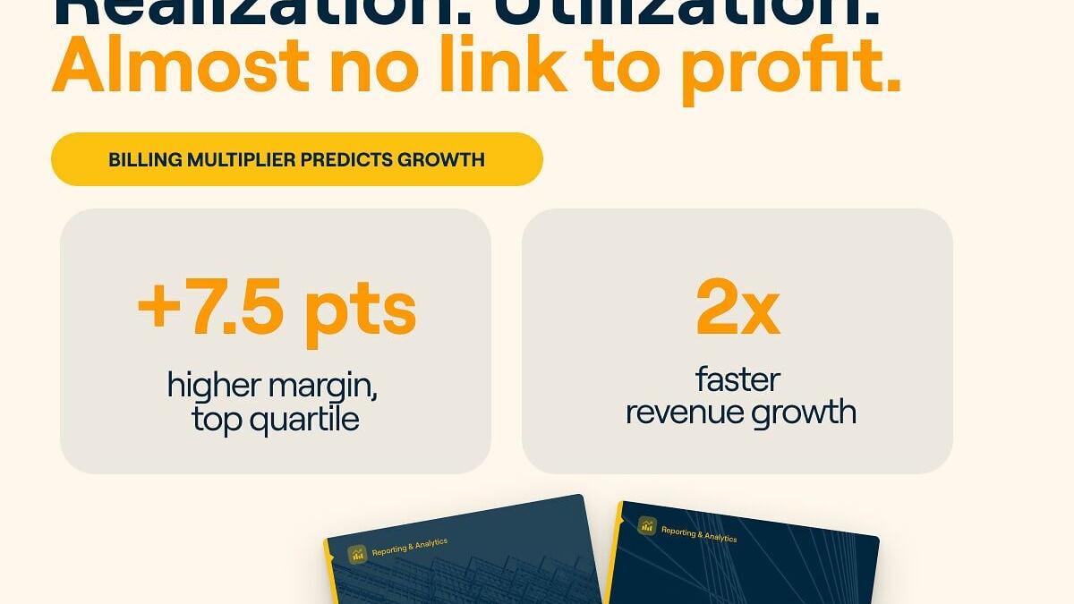 Billing multiplier, not realization or utilization, is the strongest predictor of profit and growth for A&amp;E firms, according to BQE Software's 2026 Benchmarking Reports.