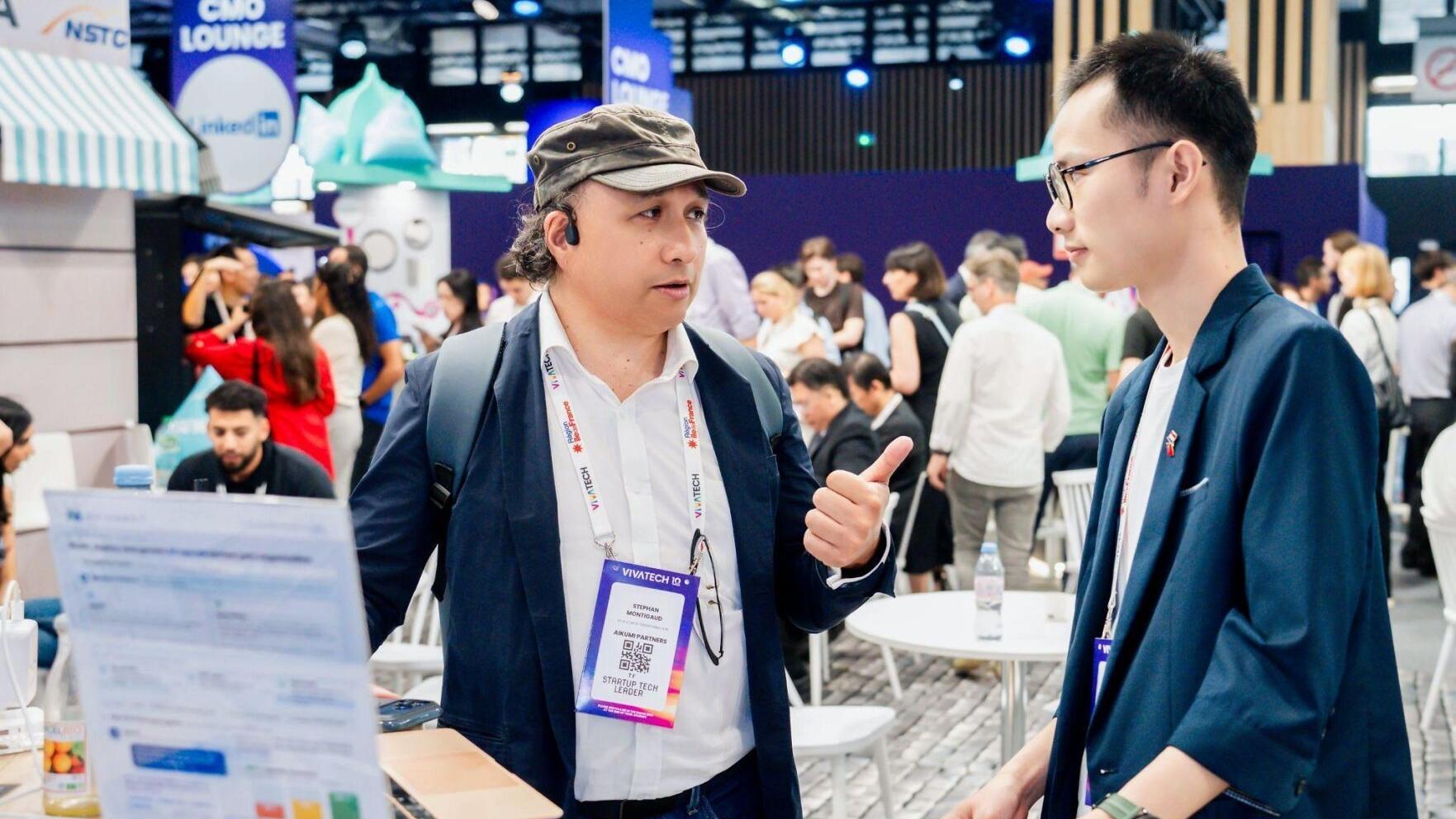 Daniel Fu, Head of Global Marketing at MaiAgent, at VivaTech 2026 in Paris as the company expands internationally.