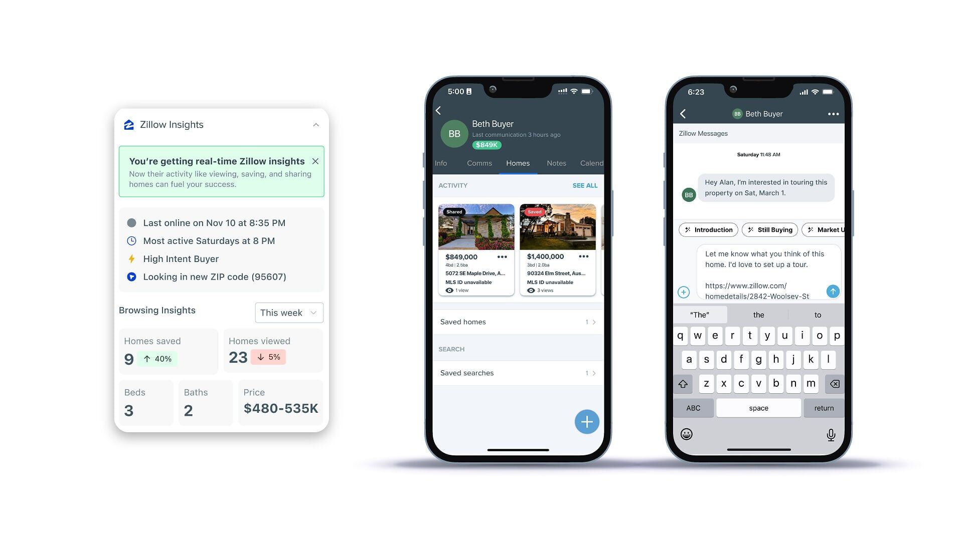 My Agent is a collaboration tool that brings agents into the shopper's Zillow experience. When a consumer accepts an invitation to My Agent, agents get real-time insight into what that shopper is browsing, saving and searching in their area.