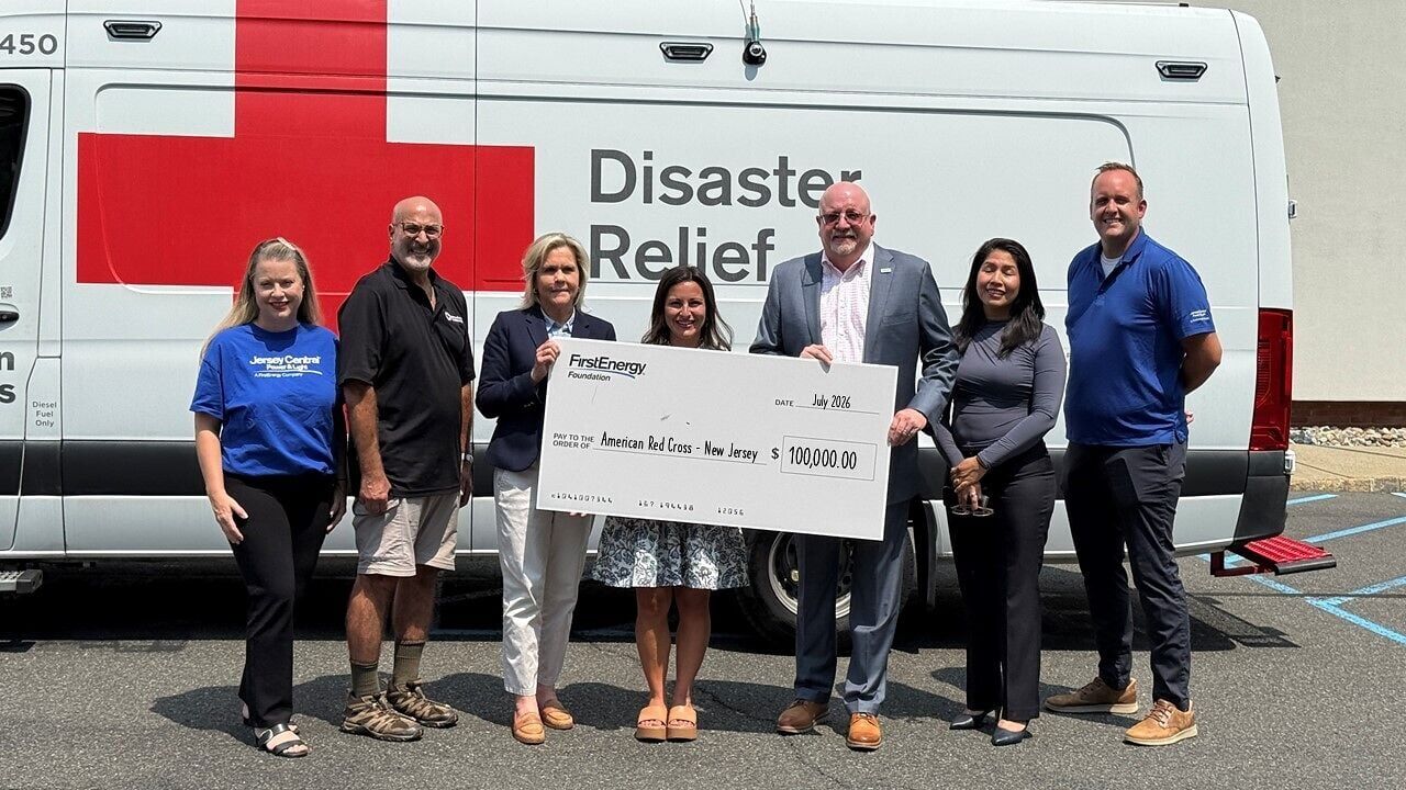 The FirstEnergy Foundation has donated $100,000 to the American Red Cross in N.J. after storms ripped through FirstEnergy's territory in the state July 3-6.
