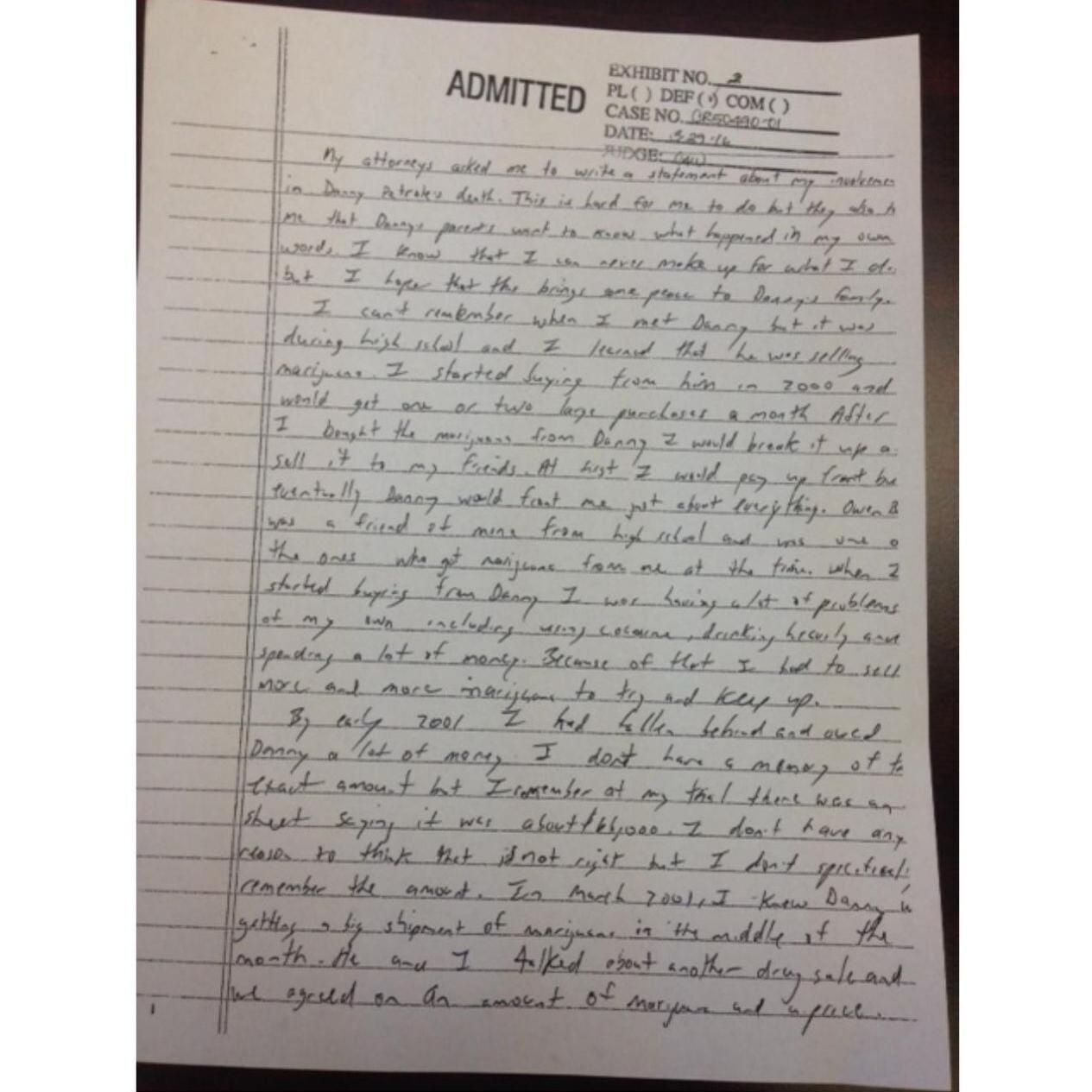 Justin Wolfe guilty plea letter