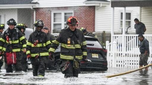 The Atlantic City Fire Department responded to calls as a powerful storm pummeled New Jersey and other states in the northeast US
