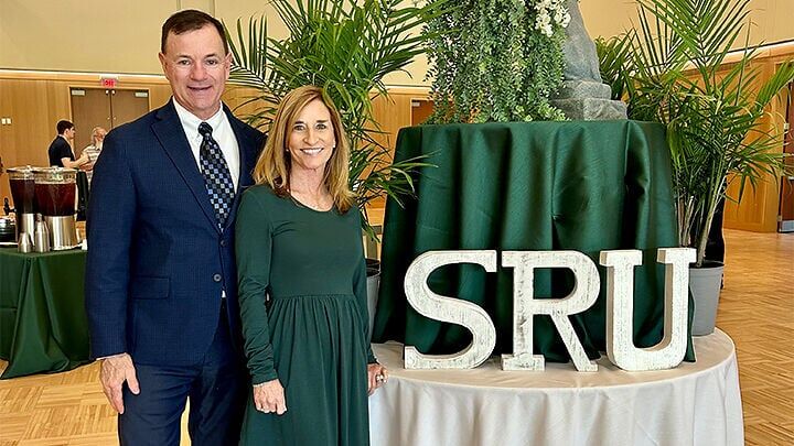 1986 SRU alumni Joe and Pam Finney support their alma mater by funding scholarships, attending campus alumni engagements and their latest contributing, a $500,000 gift to establish the Finney Finance Lab.