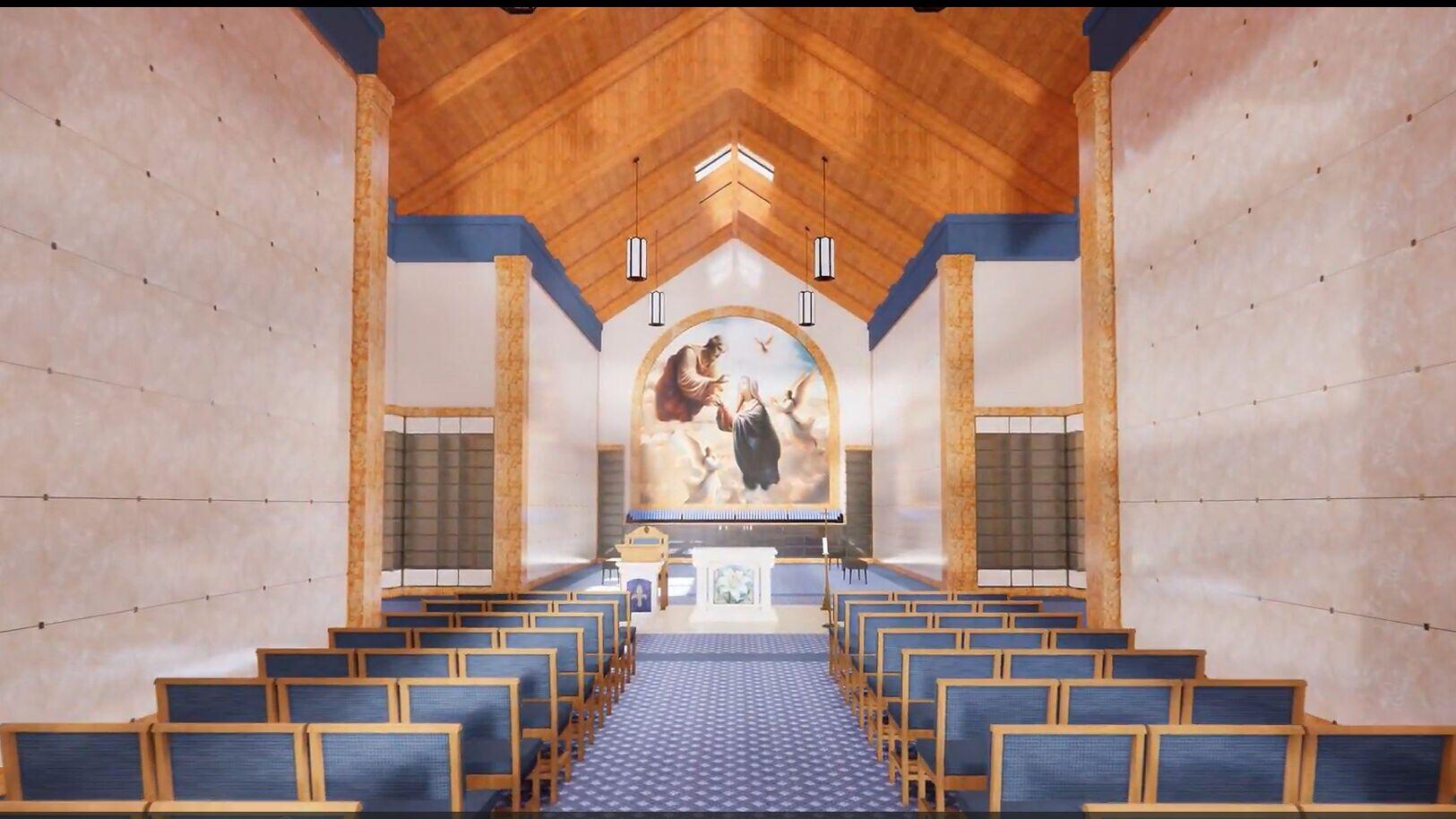 El espacio de la capilla, situado en el interior del Mausoleo-Capilla de Nuestra Señora, contará con una obra central en mosaico original inspirada en la Asunción de María. La capilla es ideal para celebrar servicios fúnebres, reflexionar, rezar y honra...