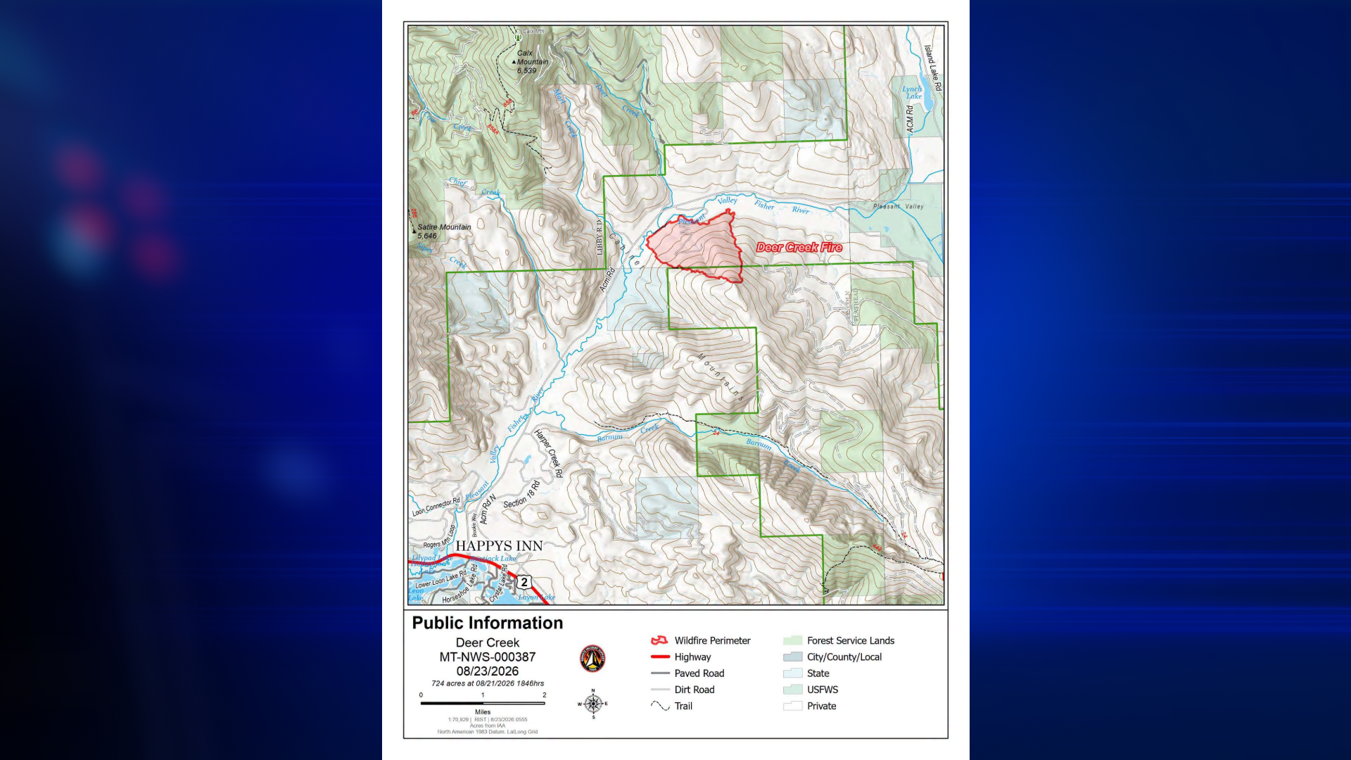 Deer Creek fire map