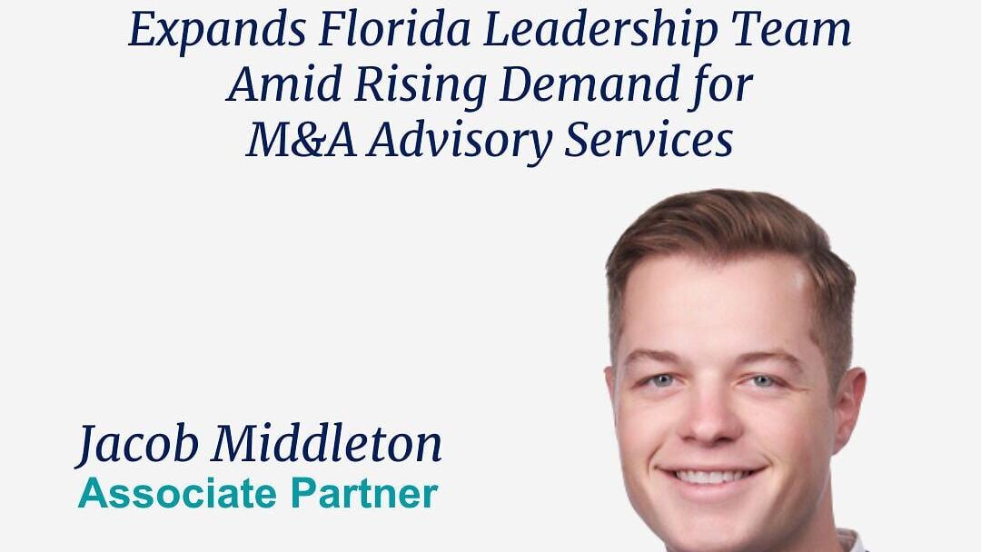 Viking Mergers &amp; Acquisitions Expands Florida Leadership Team with Promotion of Jacob Middleton to Associate Partner