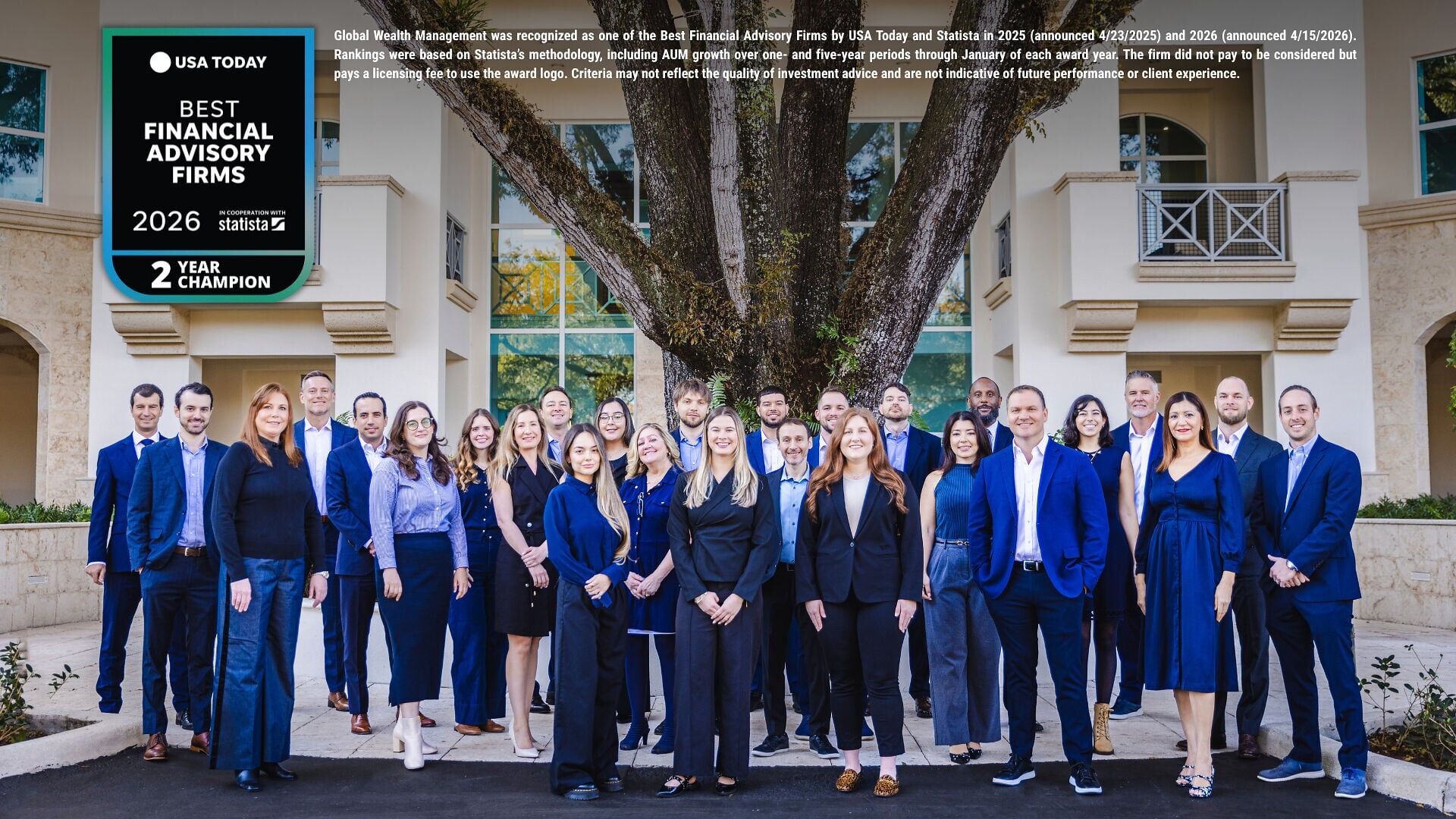 The Global Wealth Management team, headquartered in Fort Lauderdale, Florida. GWM earned back-to-back placement on USA Today's Best Financial Advisors list in 2025 and 2026.