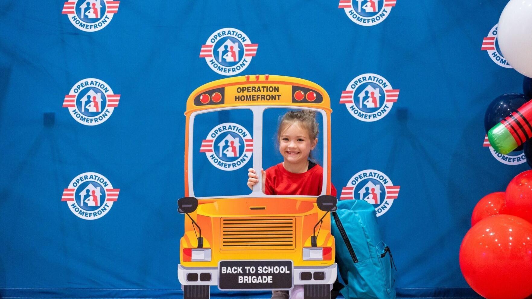 The annual Back-to-School Brigade program distributes backpacks filled with essential school supplies to thousands of military children across the country.
