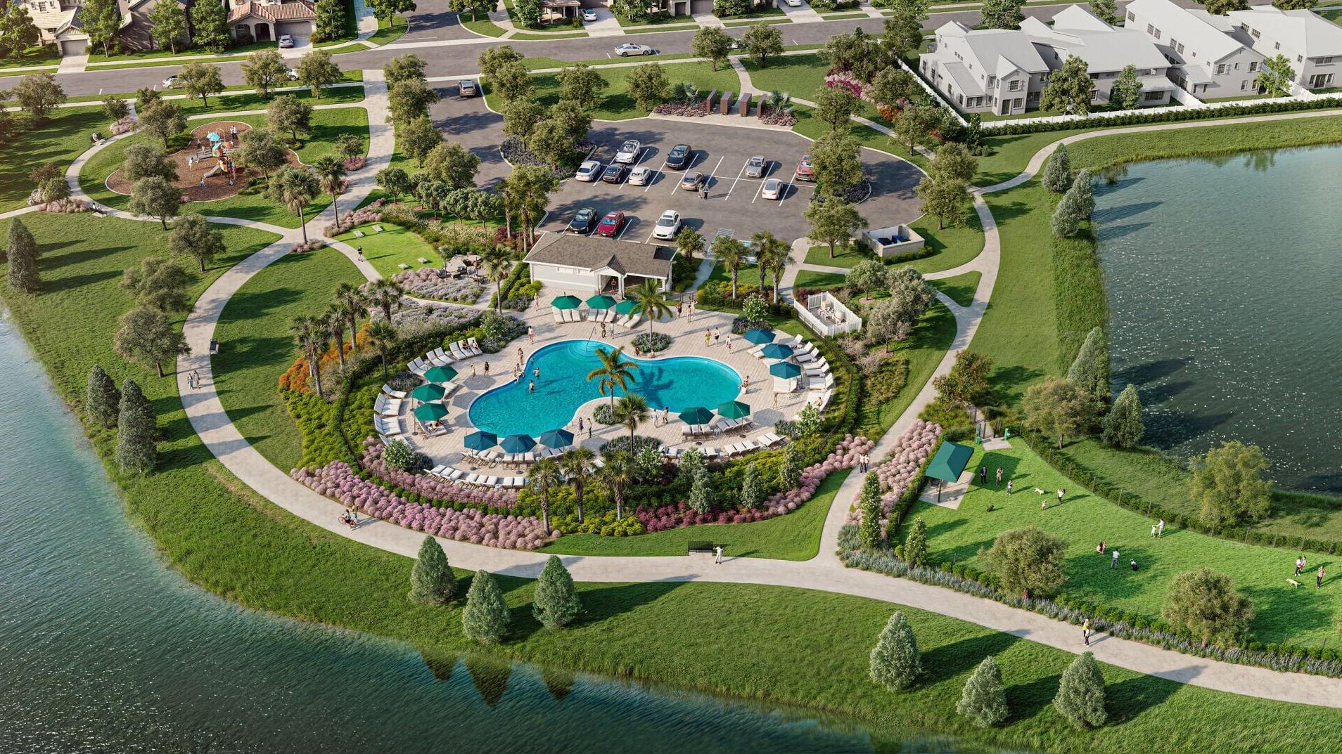 Residents of Lakeside at Satilla will enjoy a resort-style swimming pool, pickleball courts, scenic walking paths, a playground, dog park and water views.