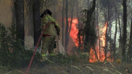 The fires have raged in Porto Germeno for two days