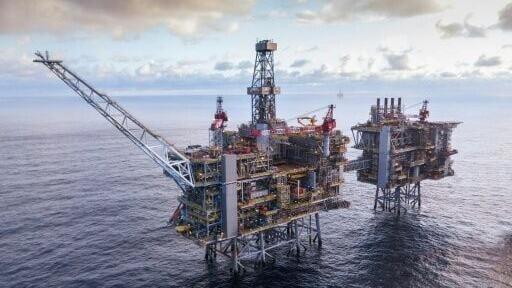 A handout picture taken on March 9, 2018, released by BP, shows an oil platform in the Clair Ridge oilfield in the North Sea