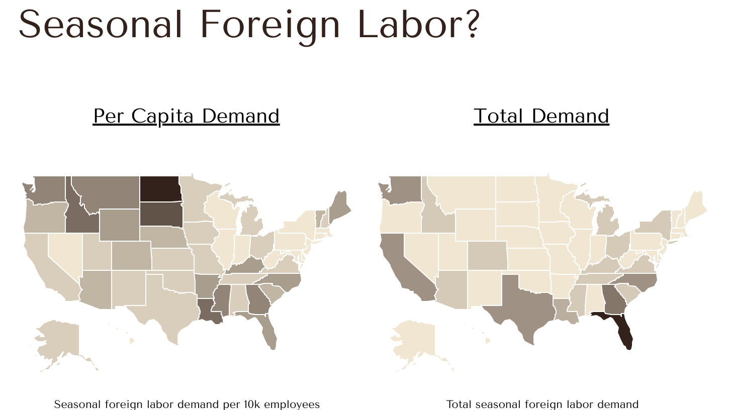 Which States Request the Most Seasonal Foreign Labor?