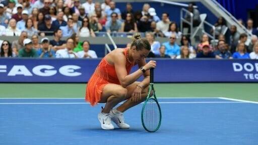 Aryna Sabalenka was denied a third straight US Open title, falling in three sets to Elena Rybakina in the final