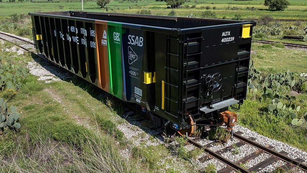 Gondola railcar built by Greenbrier in partnership with Alter and SSAB