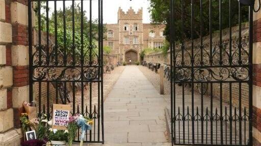 A makeshift memorial to the late Cambridge professor Jason Arday